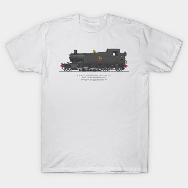 Ex-GWR Small Prairie Class 4575 Tank Locomotive Number 5553 T-Shirt by SteveHClark